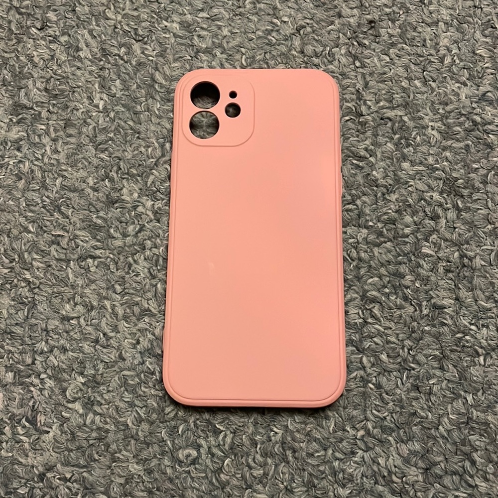 Pink silicone iPhone 12 case